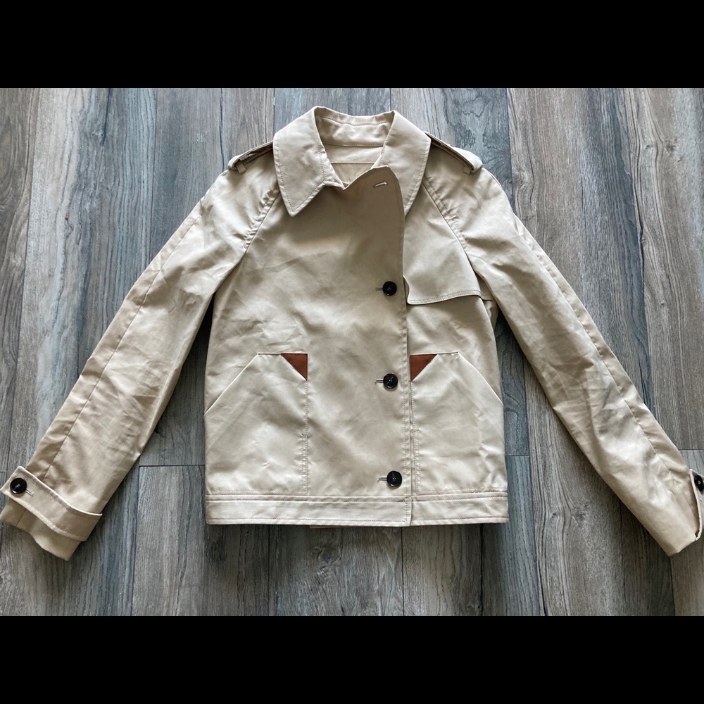 Lacoste trench coat with leather details size 36 - Picture 2 of 5